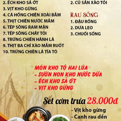 CƠM TRƯA NGÀY 28-11-2024