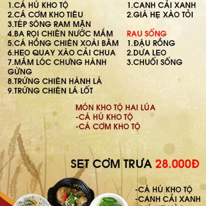 CƠM TRƯA NGÀY 17-10-2022