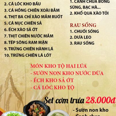 CƠM TRƯA NGÀY 22-10-2024