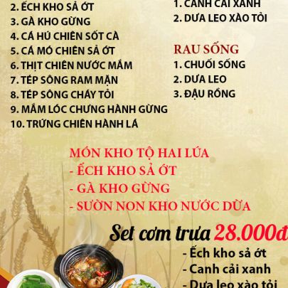 CƠM TRƯA NGÀY 01-12-2023