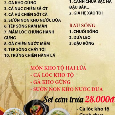 CƠM TRƯA NGÀY 22-12-2023