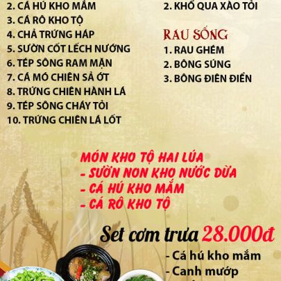 CƠM TRƯA NGÀY 24-10-2024
