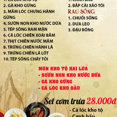 CƠM TRƯA NGÀY 22-01-2024