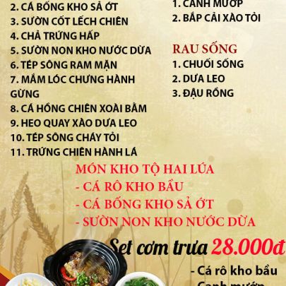 CƠM TRƯA NGÀY 29-11-2023