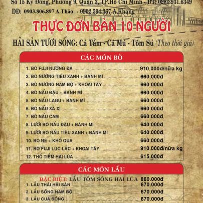 CÁC MÓN BÒ VÀ LẨU