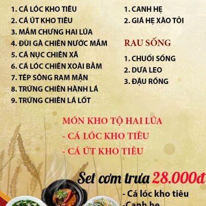 THỰC ĐƠN NGÀY 27-06-2023