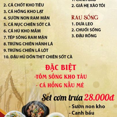 CƠM TRƯA NGÀY 28-11-2025