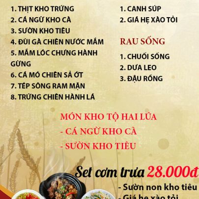 CƠM TRƯA NGÀY 09-10-2023