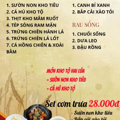 CƠM TRƯA NGÀY 28-03-2023