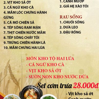 CƠM TRƯA NGÀY 15-12-2023