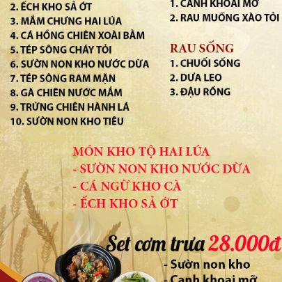 CƠM TRƯA NGÀY 09-01-2024