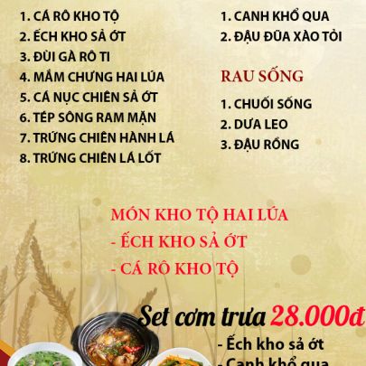CƠM TRƯA NGÀY 24-10-2023
