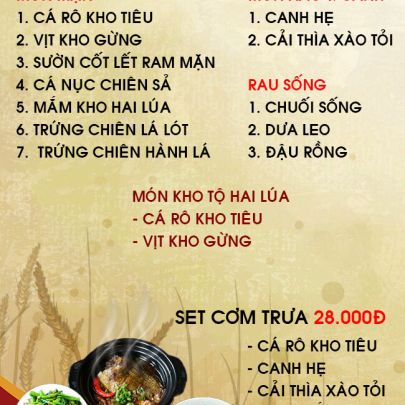 CƠM TRƯA NGÀY 13-01-2023