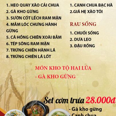CƠM TRƯA NGÀY 28-09-2023