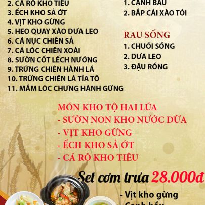 CƠM TRƯA NGÀY 26-04-2024