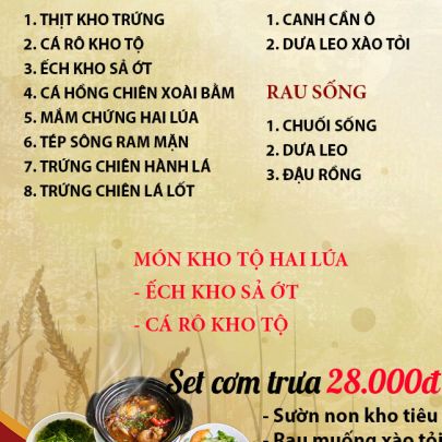 CƠM TRƯA NGÀY 03-10-2023