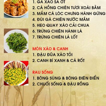 THỰC ĐƠN NGÀY 11-03-2022
