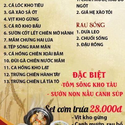 CƠM TRƯA NGÀY 22-01-2026