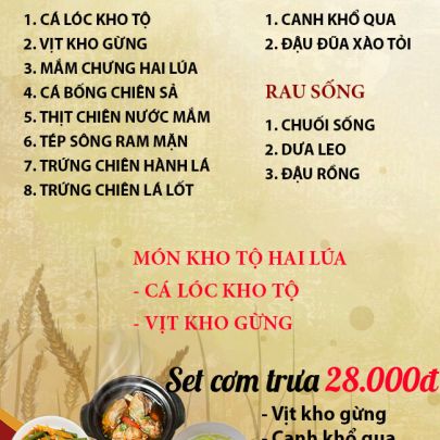 THỰC ĐƠN NGÀY 07-04-2023