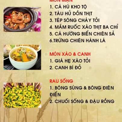 THỰC ĐƠN NGÀY 24-02-2022
