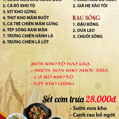 CƠM TRƯA NGÀY 31-12-2024