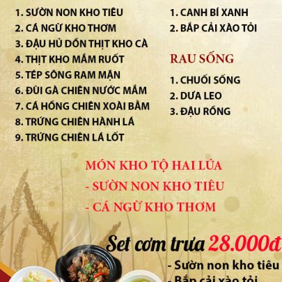 CƠM TRƯA NGÀY 26-09-2023