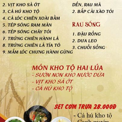 CƠM TRƯA NGÀY 28-08-2024