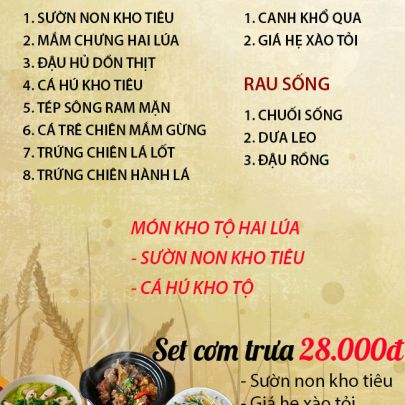 CƠM TRƯA NGÀY 26-04-2023