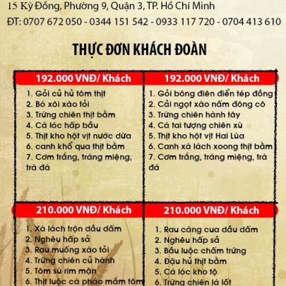 THỰC ĐƠN 1