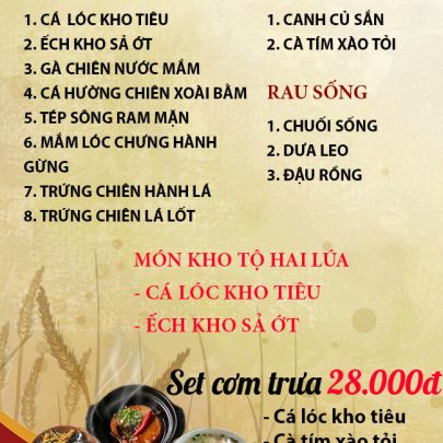 THỰC ĐƠN NGÀY 16-06-2023