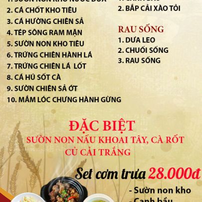 CƠM TRƯA NGÀY 23-10-2025