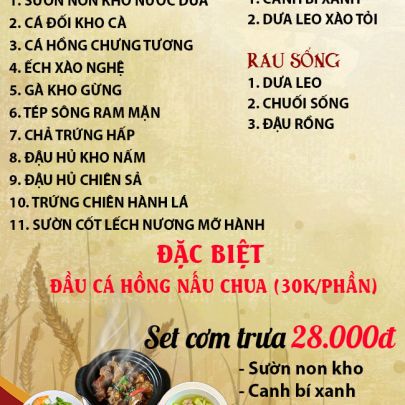 CƠM TRƯA NGÀY 22-08-2025