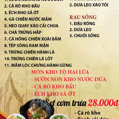 CƠM TRƯA NGÀY 27-12-2024