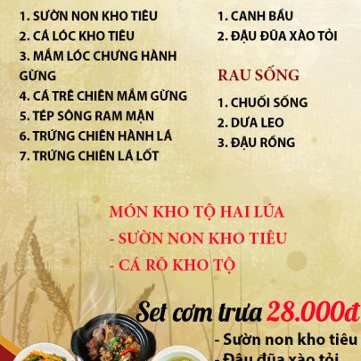 CƠM TRƯA NGÀY 29-09-2023