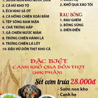 CƠM TRƯA NGÀY 24-04-2025