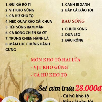CƠM TRƯA NGÀY 13-09-2023