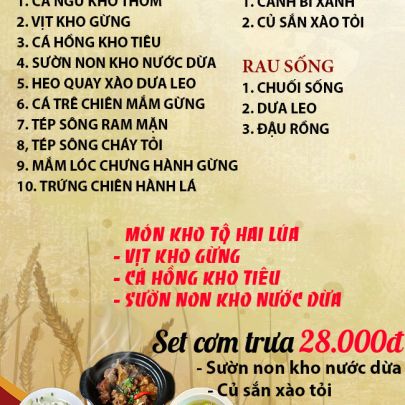 CƠM TRƯA NGÀY 22-11-2023
