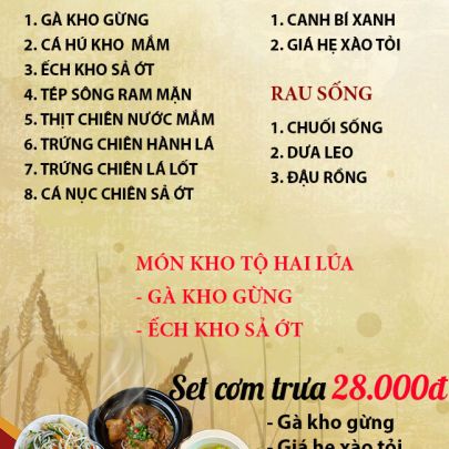 CƠM TRƯA NGÀY 17-10-2023