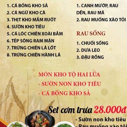 CƠM TRƯA NGÀY 19-10-2023